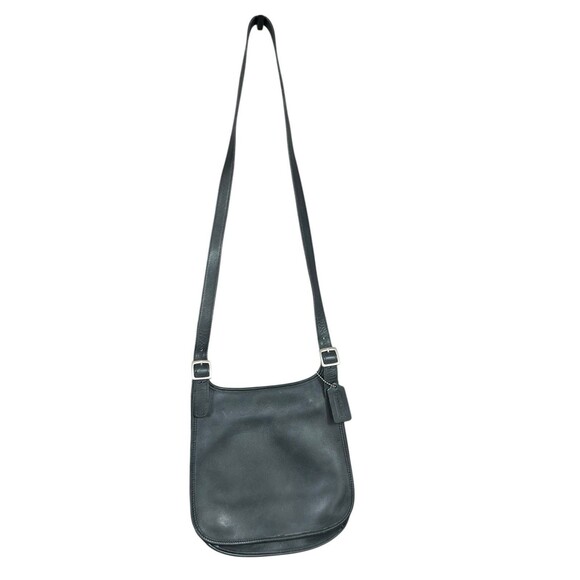 Vintage Coach Black Leather Slim Hippie Flap Costa Rica 9134 Crossbody Bag Purse - Picture 1 of 10